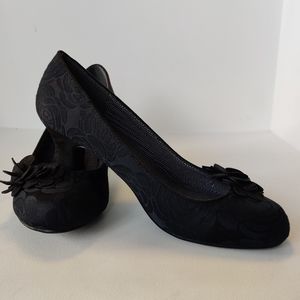 Ruby Shoo Black Floral heels